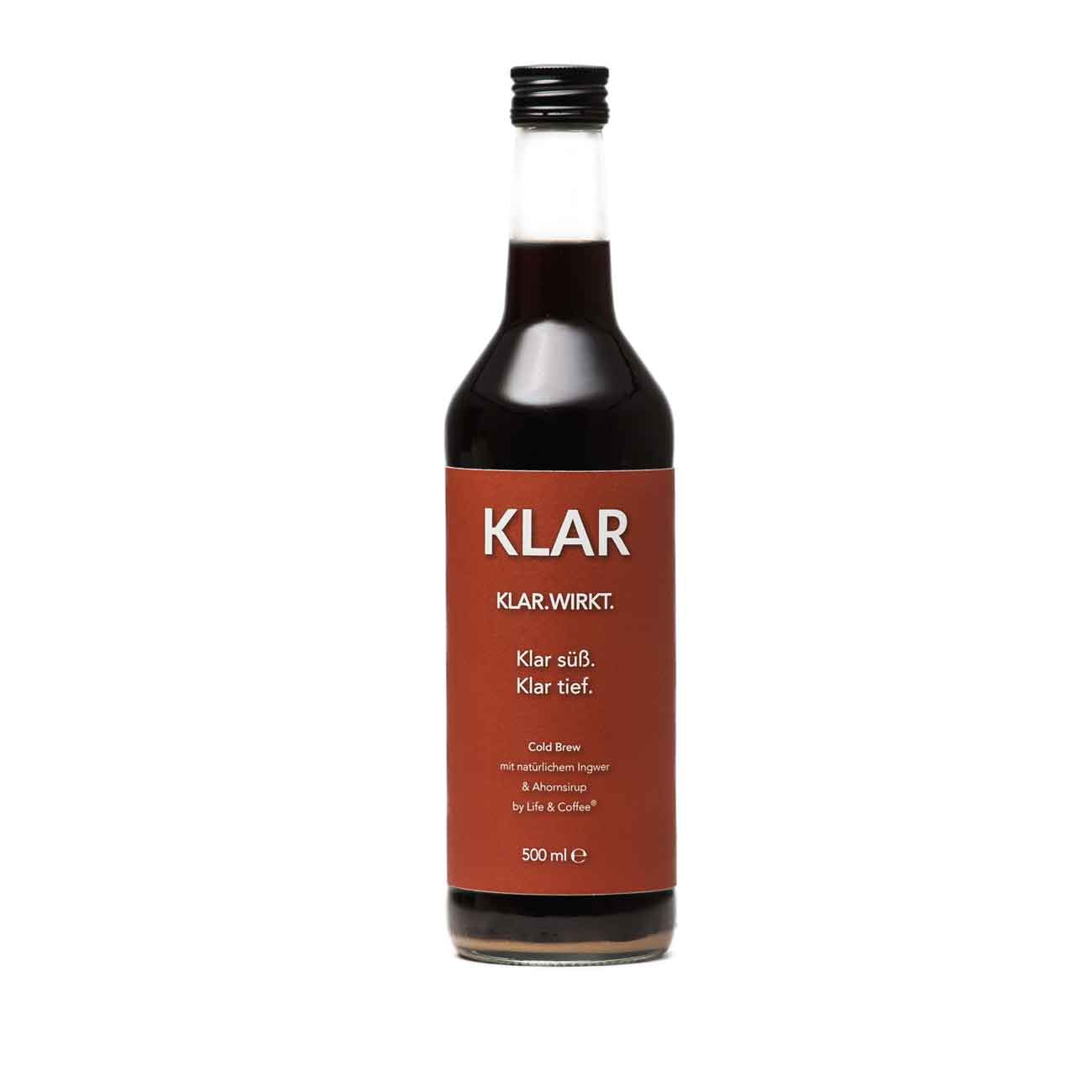 KLAR.WÄRME – Cold Brew Coffee mit Ingwer aus kontrolliertem Anbau & Ahornsirup | 500 ml